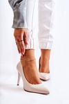 Туфлі Sergio Leone Pearl Stiletto Pumps Beige Feliciana
