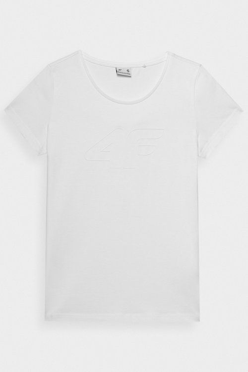 Жіноча футболка з принтом 4F біла 4FWMM00TTSHF1846-10S