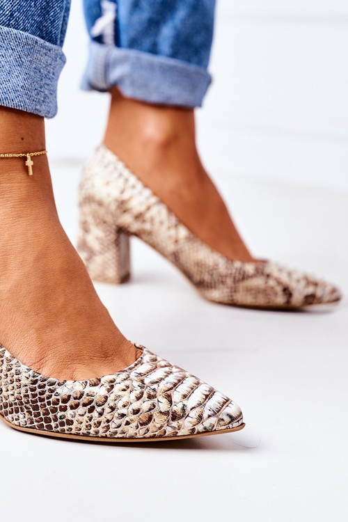 Туфлі з малюнком змії Lewski Shoes 2801 Gold