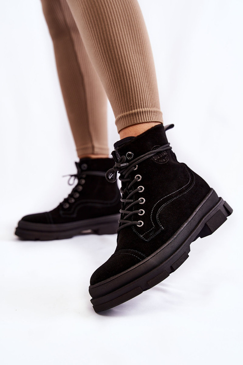 Замшеві теплі черевики Big Star KK274525 Чорні