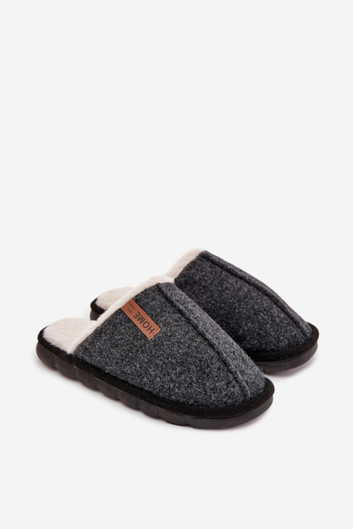 Мужські тапочки з теплим хутром Чорні Darielle