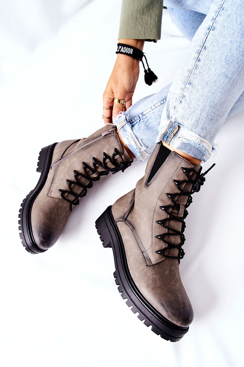 Робочі черевики розминка Sergio Leone сірі TR756