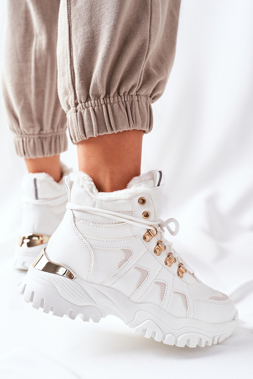 Чоботи жіночі утеплені білі Hareshaw
