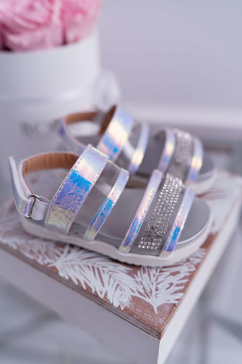 Дитячі босоніжки на липучці для дівчинки Petrol White Matilda