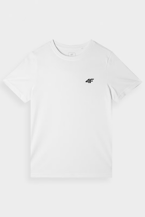 Гладка бавовняна футболка для дівчаток біла 4F 4FJWMM00TTSHF1658-10S