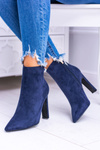 Темно-сині замшеві черевики на шпильці Medea