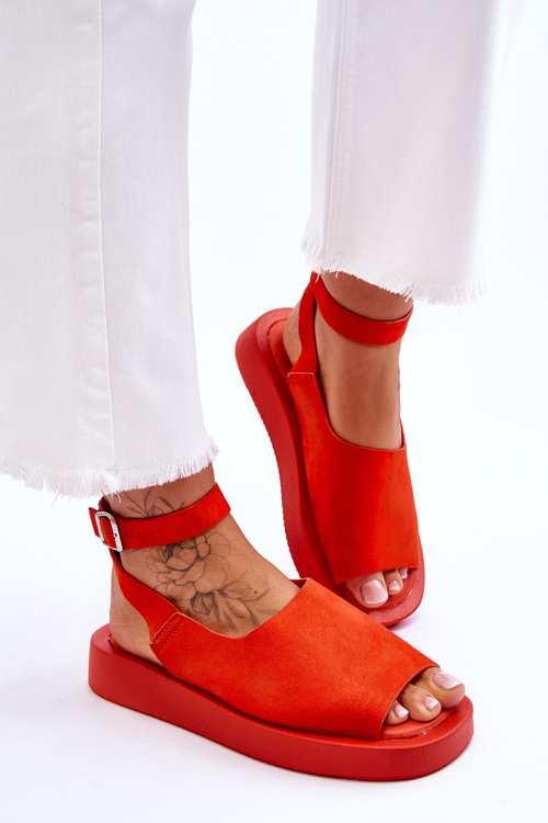 Зручні жіночі босоніжки на платформі Темно-помаранчеві Rubie
