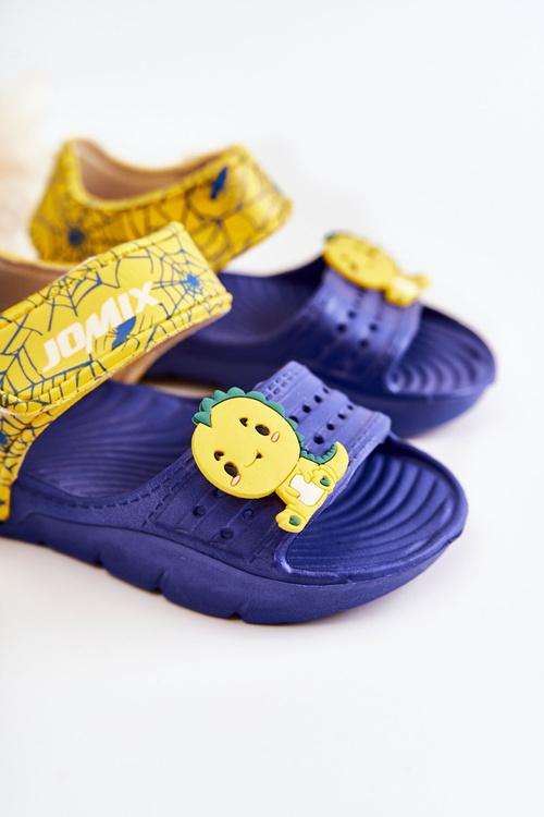Дитячі світлі босоніжки з декором Navy-Yellow Trusty
