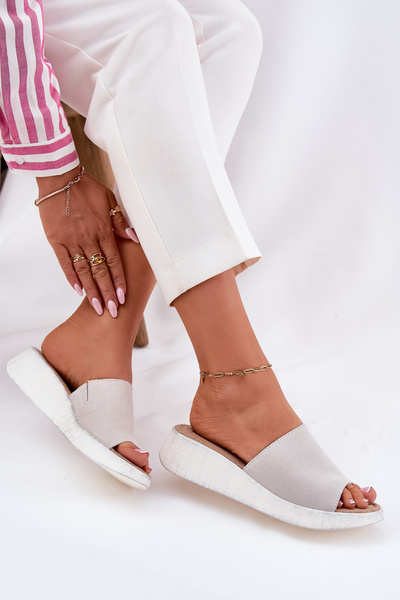 Замшеві Жіночі Сандалі На Платформі Panto Fino RR267044 Сірі