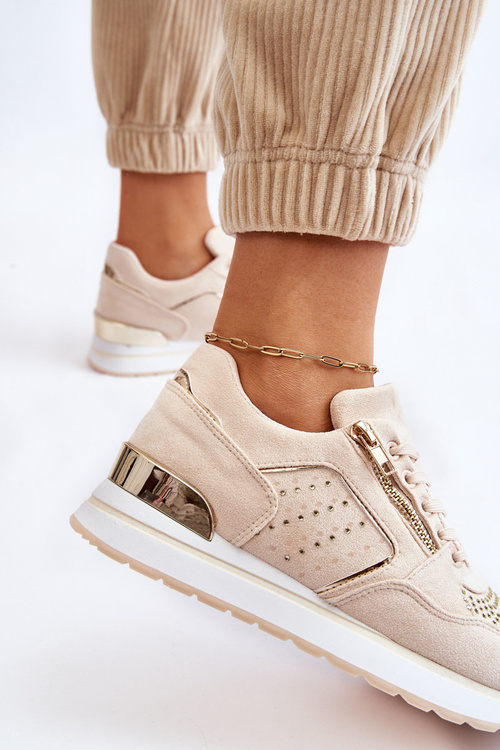 Жіноче спортивне взуття з декоративною блискавкою Creamy Adrea