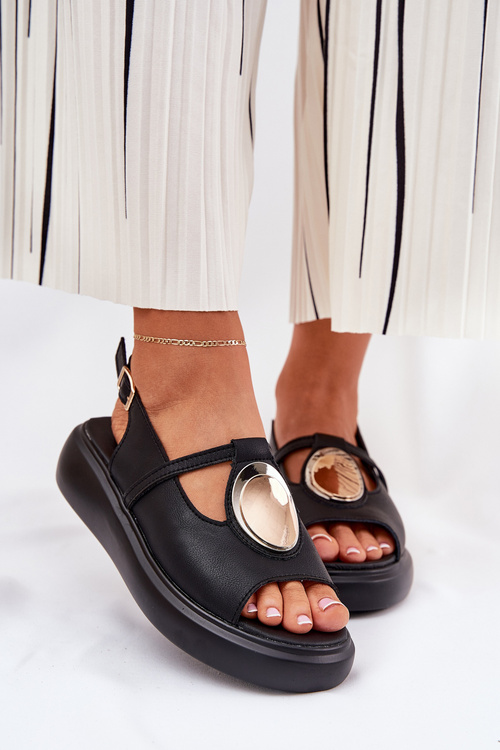 Шкіряні Елегантні Жіночі Сандалі S.Barski GR51-603 Чорні