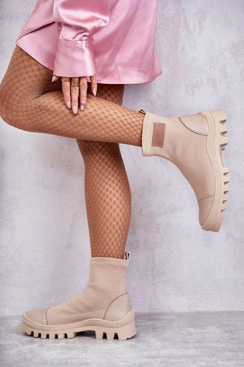 Чоботи жіночі тканинні Ніколь 2703 Бежеві