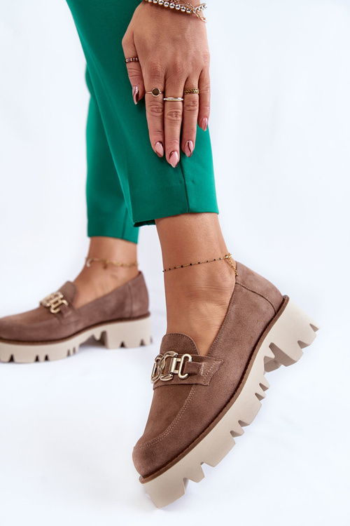 Туфлі замшеві з декором Laura Messi 2489 Коричневий