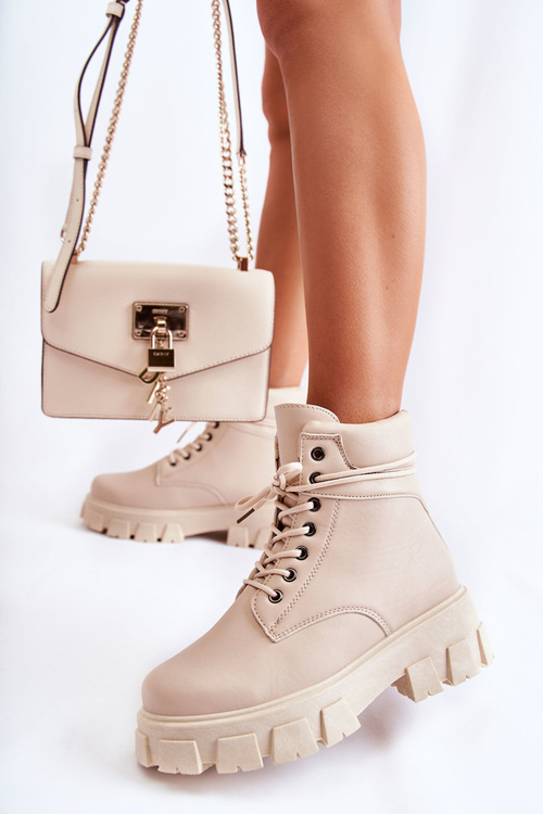 Чоботи жіночі теплі Trappers Light Beige Flavin