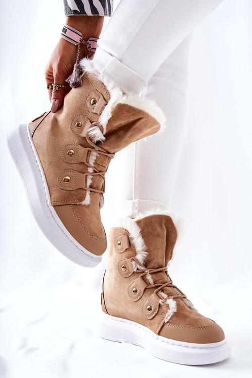 Чоботи на флісовій підкладці Бежеві Хоппі