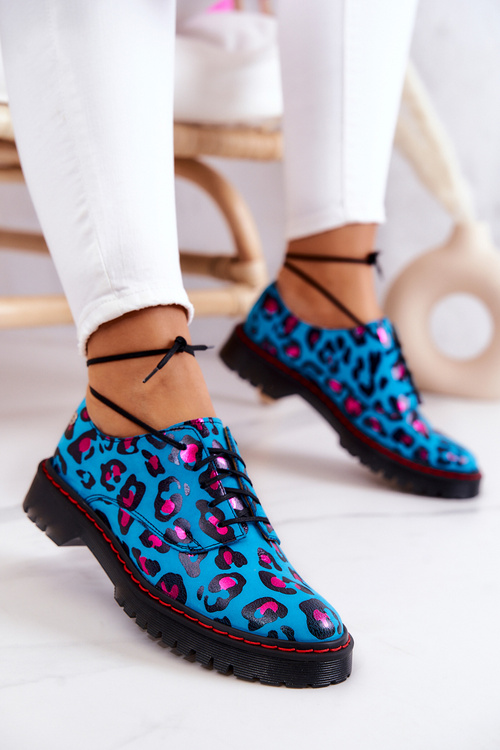 Жіночі шкіряні броги Оксфорди Maciejka 04087-47 Сині