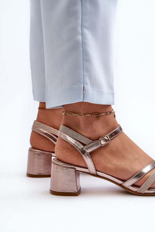 Жіночі босоніжки на низькому каблуці з синтетичної шкіри Sergio Leone SK046 Silver