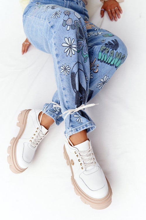 Шкіряні броги Оксфорди Lewski Shoes 3011-0 Білі