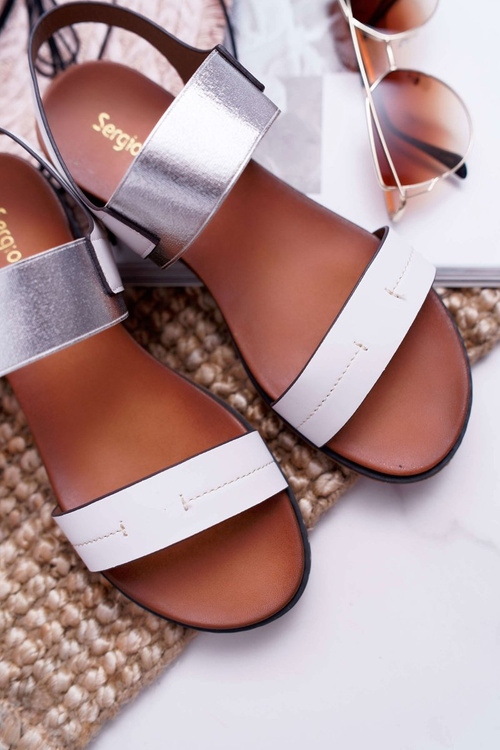 Жіночі сандалі на плоскій підошві Sergio Leone SK014 White Agrina