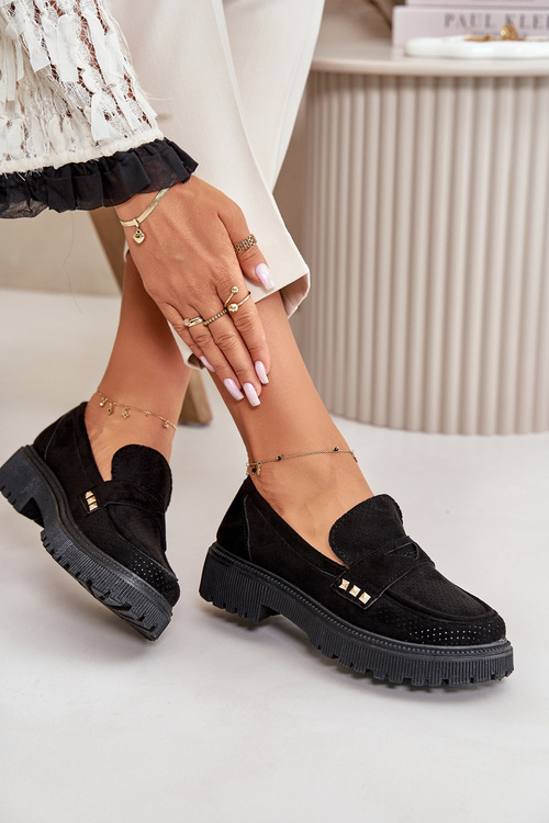 Жіночі лофери з перфорацією Black Tannes