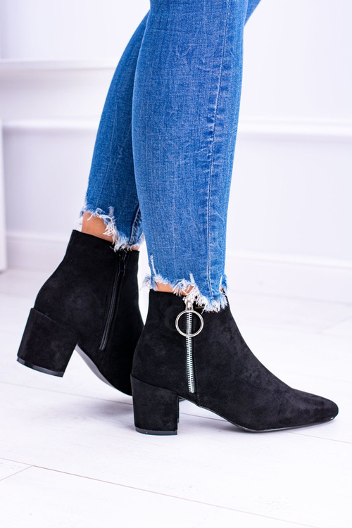 Чорні замшеві чоботи Jonnes з гострою шпилькою