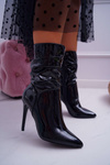 Жіночі ботфорти на гострому каблуці Polish Black Heaven Step