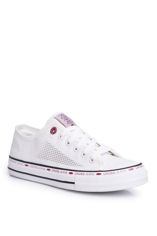 Жіночі джинсові кросівки білі сітчасті FF2R4016C