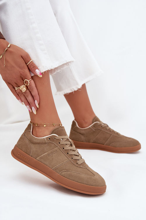 Замшеві кросівки для жінок Big Star SS274675 HI-POLY SYSTEM Бежеві