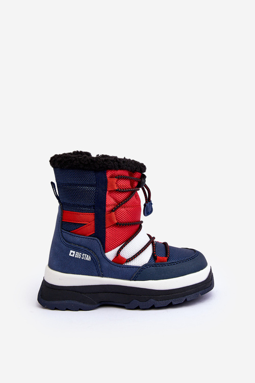 Дитячі зимові черевики на блискавці темно-сині, велика зірка MM374194