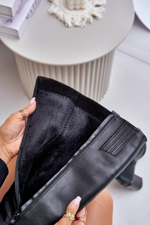 Шкіряні утеплені підбори чорні Sergio Leone KZ230-S