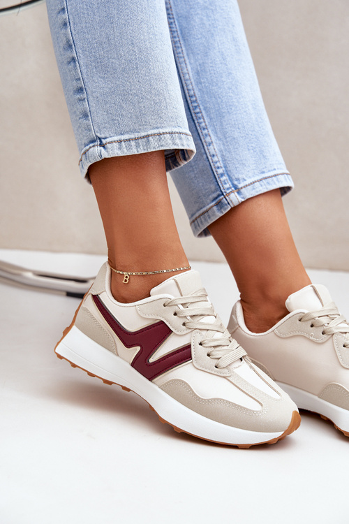 Жіноче Спортивне Взуття Кросівки Бежево-Вишневе Britma