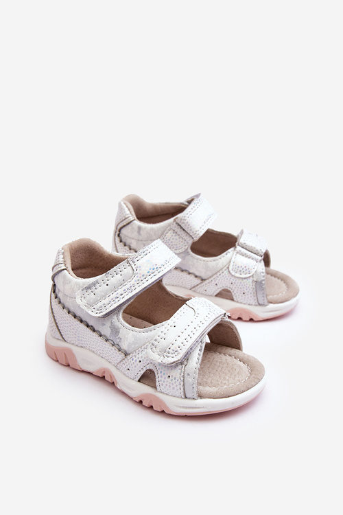 Дитячі зручні босоніжки на липучці білого кольору Аляска