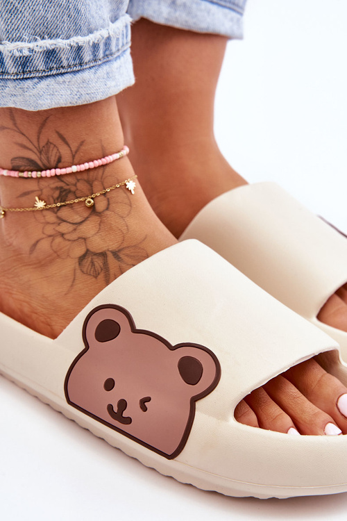 Жіночі легкі пінопластові тапочки Bear Motiv Beige Parisso