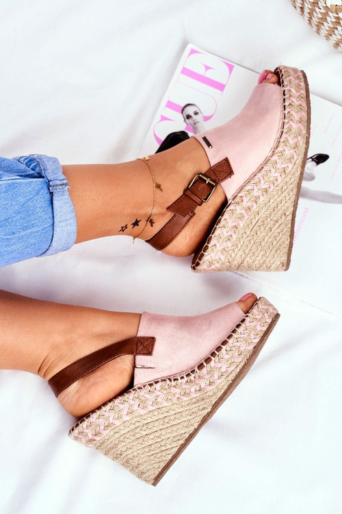 Жіночі босоніжки на танкетці Велика зірка рожеві FF274984