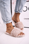 Жіночі пухнасті тапочки світло-коричневого кольору Cold Days