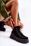 Модні жіночі черевики на платформі Чорні Magnific