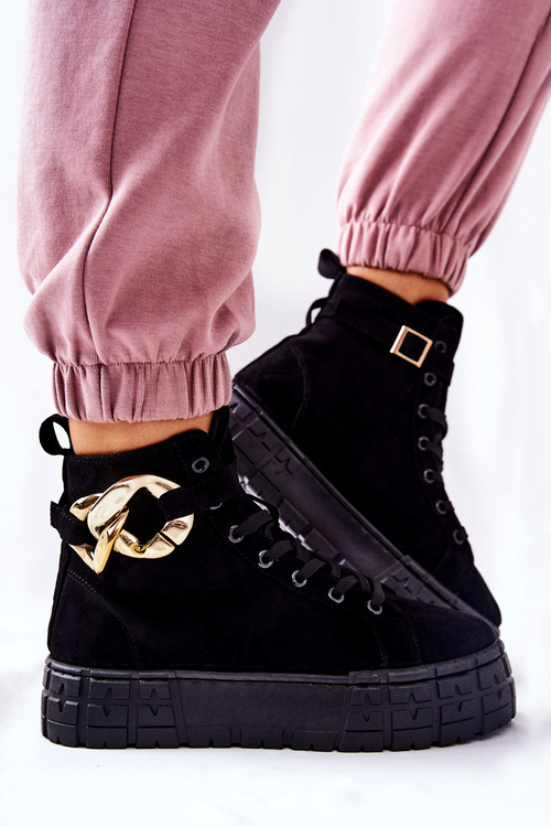 Високі кросівки на платформі Чорні Evenia