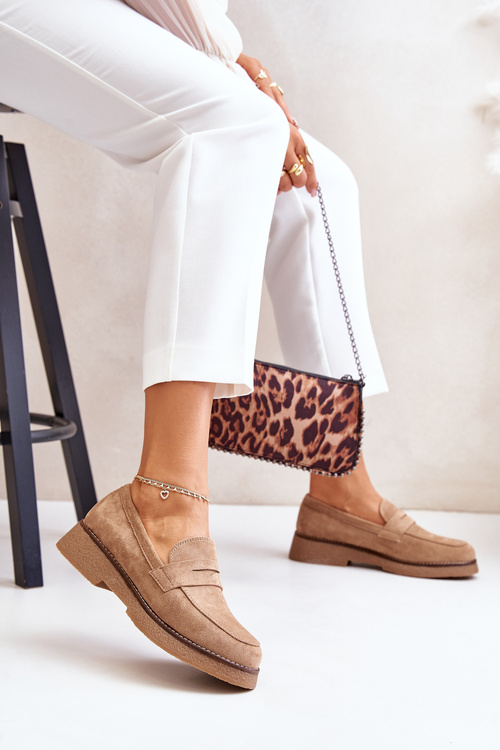 Класичні жіночі мокасини з Еко Замші Бежеві Belania