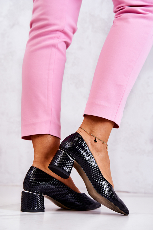 Шкіряні туфлі шпіц чорний Мерилін