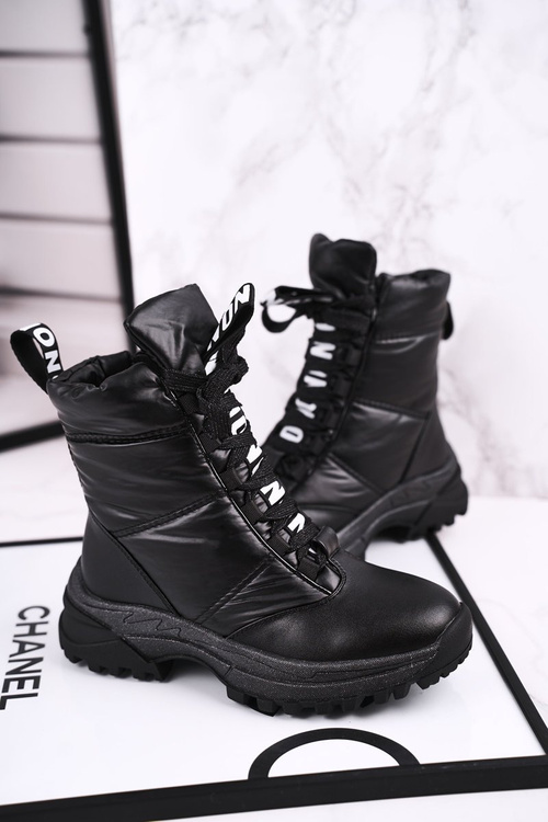 Дитячі снігові черевики теплі чорні Grantes