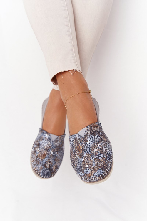 Жіночі шкіряні балетки Maciejka 01930-86 сірі