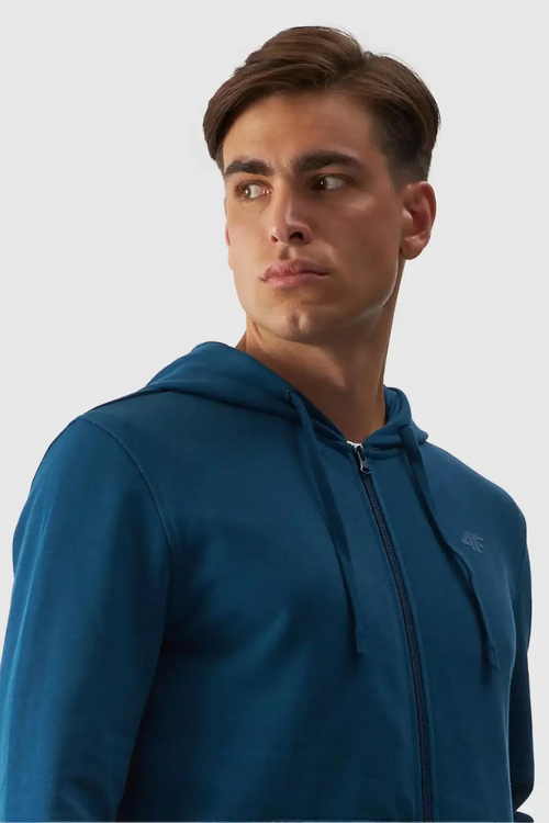 Чоловіча толстовка на блискавці 4F бірюзова 4FWAW24TSWSM1256-46S