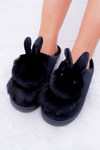 Жіночі класичні тапочки з кроликом Black Howi