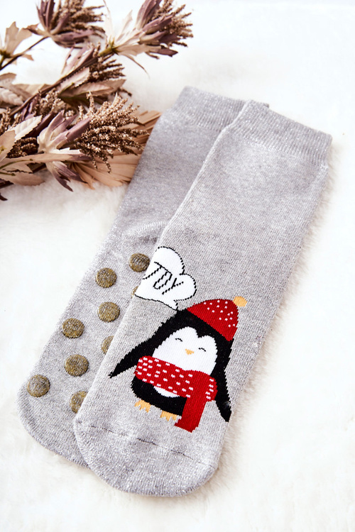Шкарпетки протиковзкі блискітки Penguin Silver