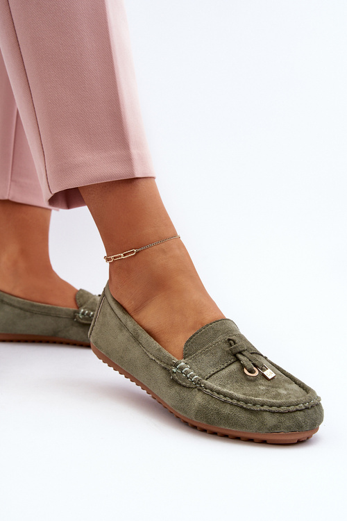 Жіночі замшеві класичні мокасини Green Ontala