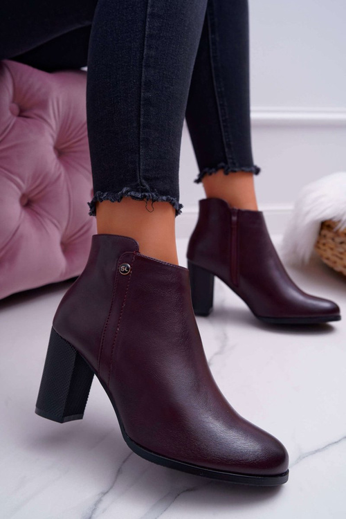Жіночі чоботи на підборах Sergio Leone Maroon BT518