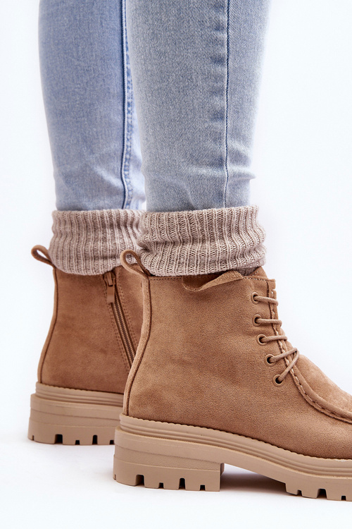 Жіночі черевики Trapper на блискавці темно-бежеві Apolosi