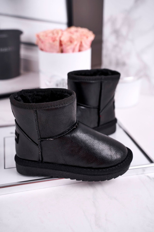 Дитячі снігові черевики теплі з хутром чорні Coraline