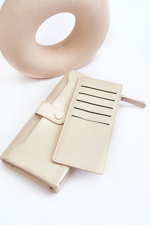 Жіночий великий місткий гаманець Evina Beige