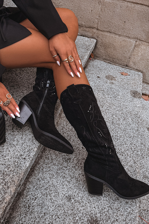 Ковбойки жіночіі з Еко Замші чорні Coretta